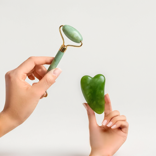 Jade Gua Sha & Roller Set